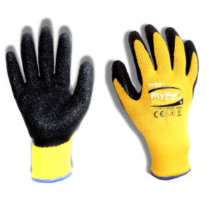 Guante Fly Flex amarillo recubierto con latex rugoso