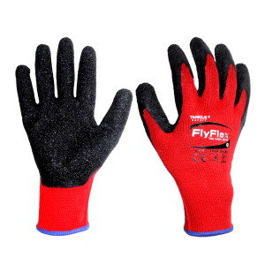 Guante Fly Flex rojo recubierto con latex rugoso