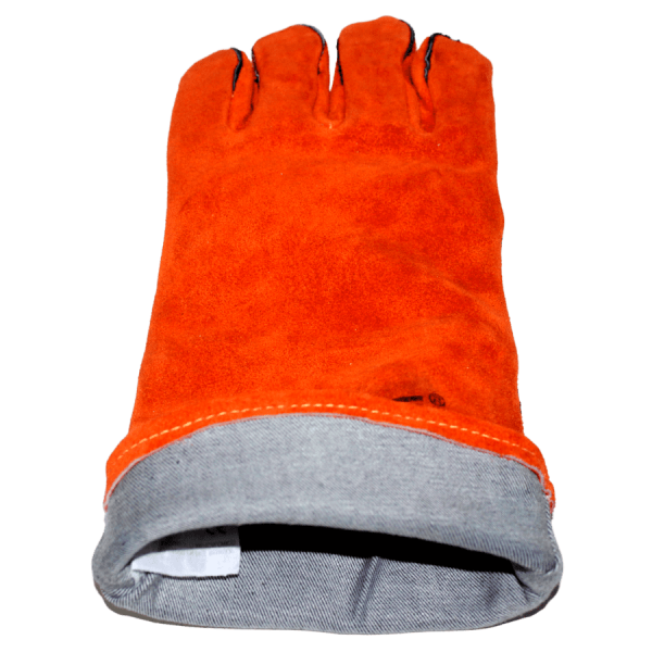 Guante de cuero soldador premium Tanque naranja con kevlar 14 - Imagen 4
