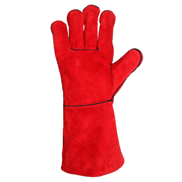 Guante de cuero soldador rojo Tanque de 14 - Imagen 2