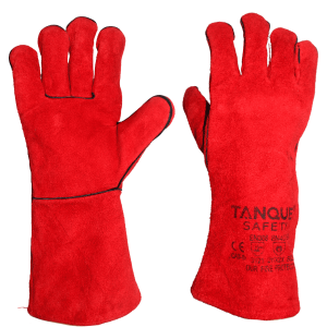 Guante de cuero soldador rojo Tanque de 14