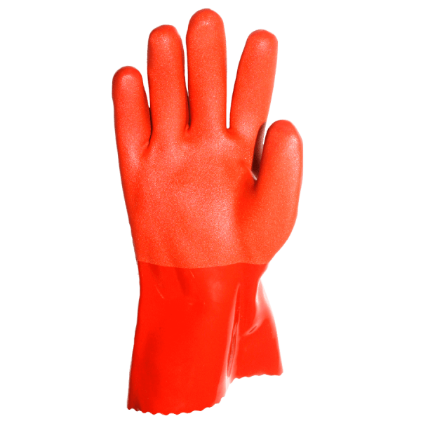 Guante Fly Flex de PVC naranja con forro interior de algodón - Imagen 2